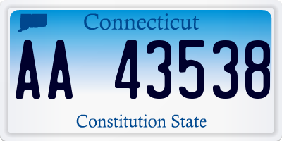 CT license plate AA43538