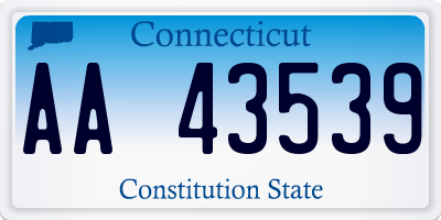 CT license plate AA43539