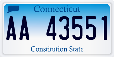 CT license plate AA43551