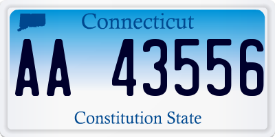 CT license plate AA43556