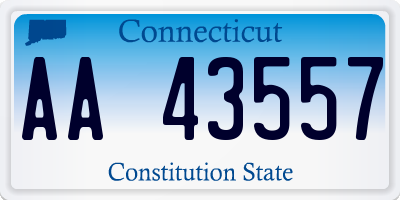 CT license plate AA43557