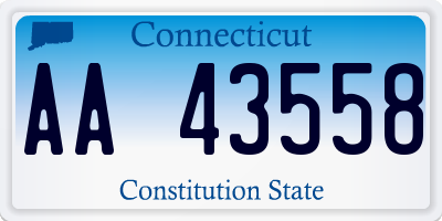 CT license plate AA43558
