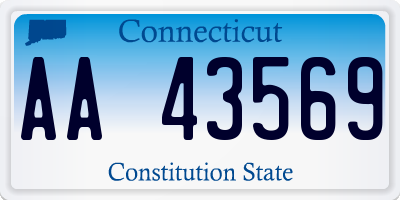 CT license plate AA43569