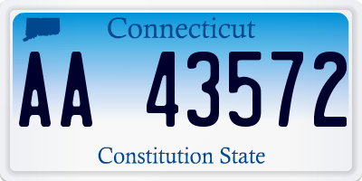 CT license plate AA43572