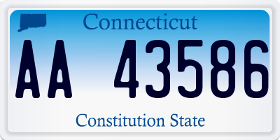 CT license plate AA43586