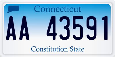 CT license plate AA43591