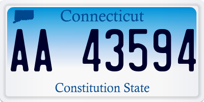 CT license plate AA43594
