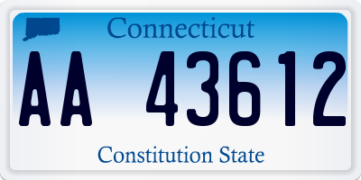CT license plate AA43612