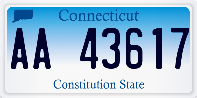 CT license plate AA43617
