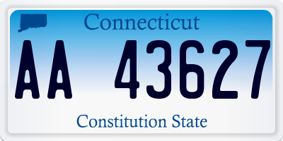 CT license plate AA43627