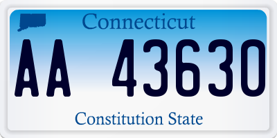 CT license plate AA43630