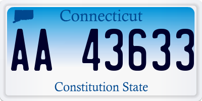 CT license plate AA43633