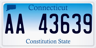 CT license plate AA43639
