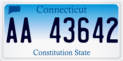 CT license plate AA43642