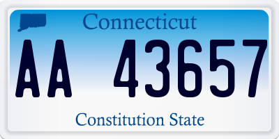 CT license plate AA43657