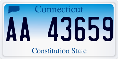 CT license plate AA43659