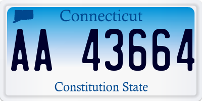 CT license plate AA43664