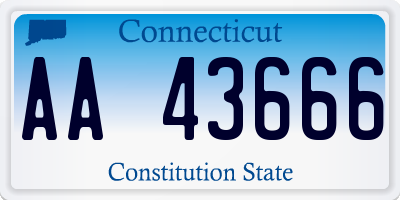 CT license plate AA43666