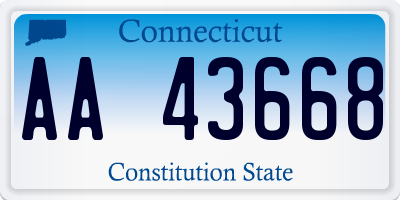 CT license plate AA43668