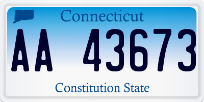 CT license plate AA43673