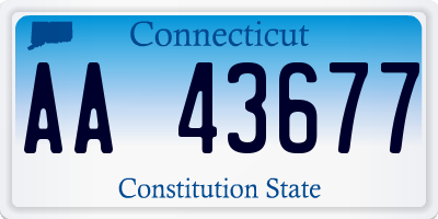 CT license plate AA43677