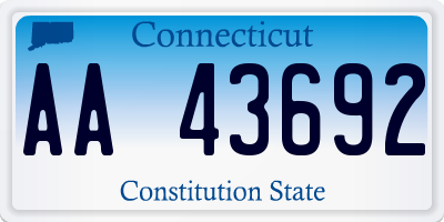 CT license plate AA43692
