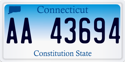CT license plate AA43694