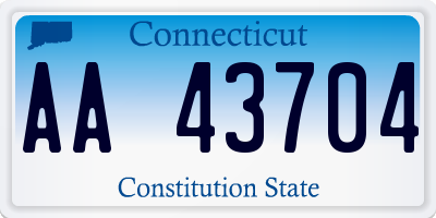 CT license plate AA43704