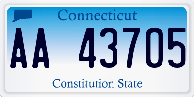 CT license plate AA43705