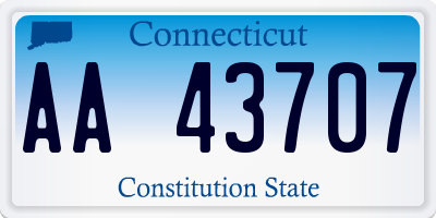 CT license plate AA43707
