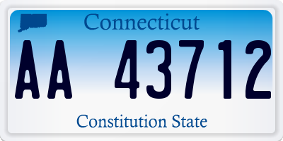CT license plate AA43712