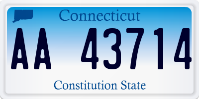 CT license plate AA43714