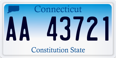 CT license plate AA43721