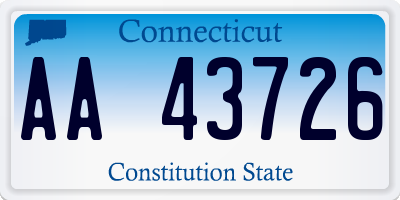 CT license plate AA43726