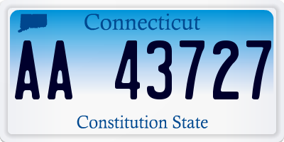 CT license plate AA43727