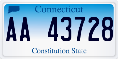 CT license plate AA43728