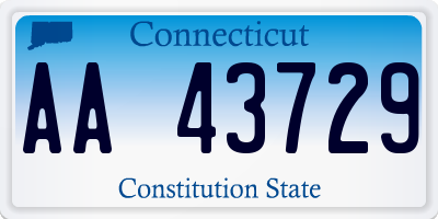 CT license plate AA43729