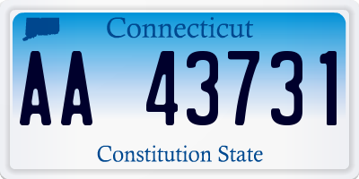 CT license plate AA43731