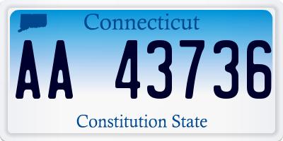 CT license plate AA43736