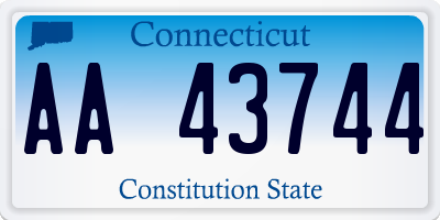 CT license plate AA43744
