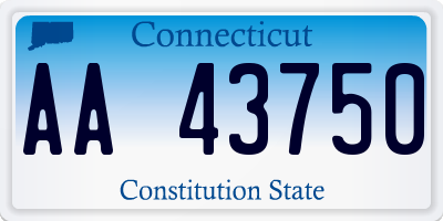 CT license plate AA43750