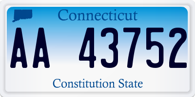 CT license plate AA43752