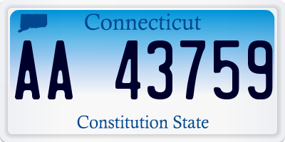 CT license plate AA43759