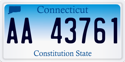 CT license plate AA43761