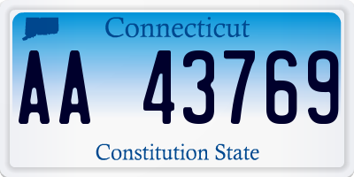 CT license plate AA43769