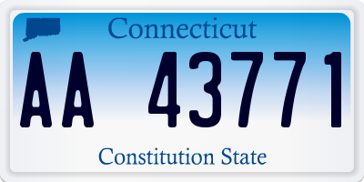 CT license plate AA43771
