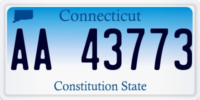 CT license plate AA43773
