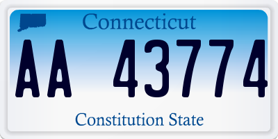 CT license plate AA43774