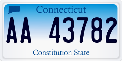 CT license plate AA43782