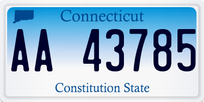 CT license plate AA43785